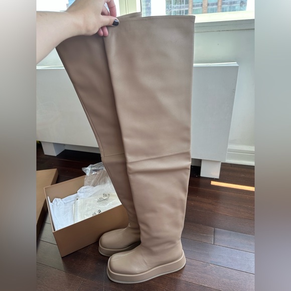 GIA COUTURE x RHW ROSIE Brown Leather Rosie 10 Thigh High Boots EUR 39 US 9 NWT - Picture 13 of 16